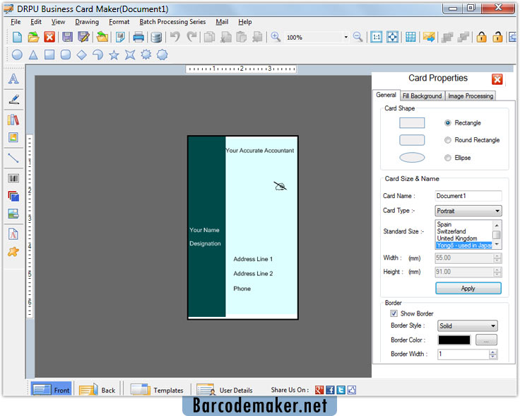 business card maker software personal visiting security card maker