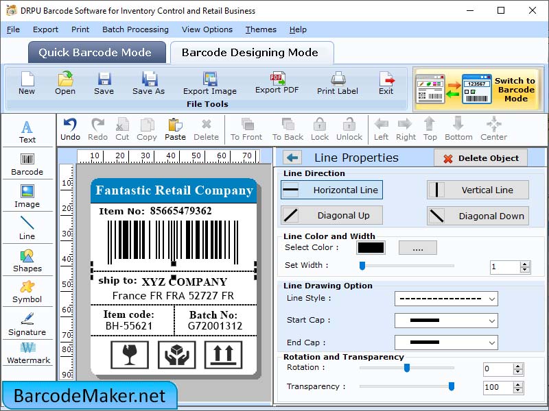 Retail Inventory Tracking Barcode Maker screen shot