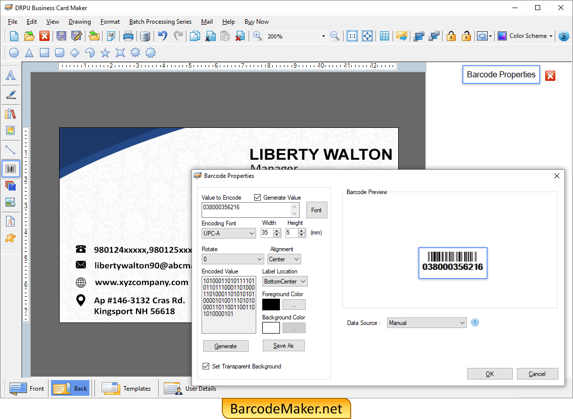 Barcode Properties Barcode Properties