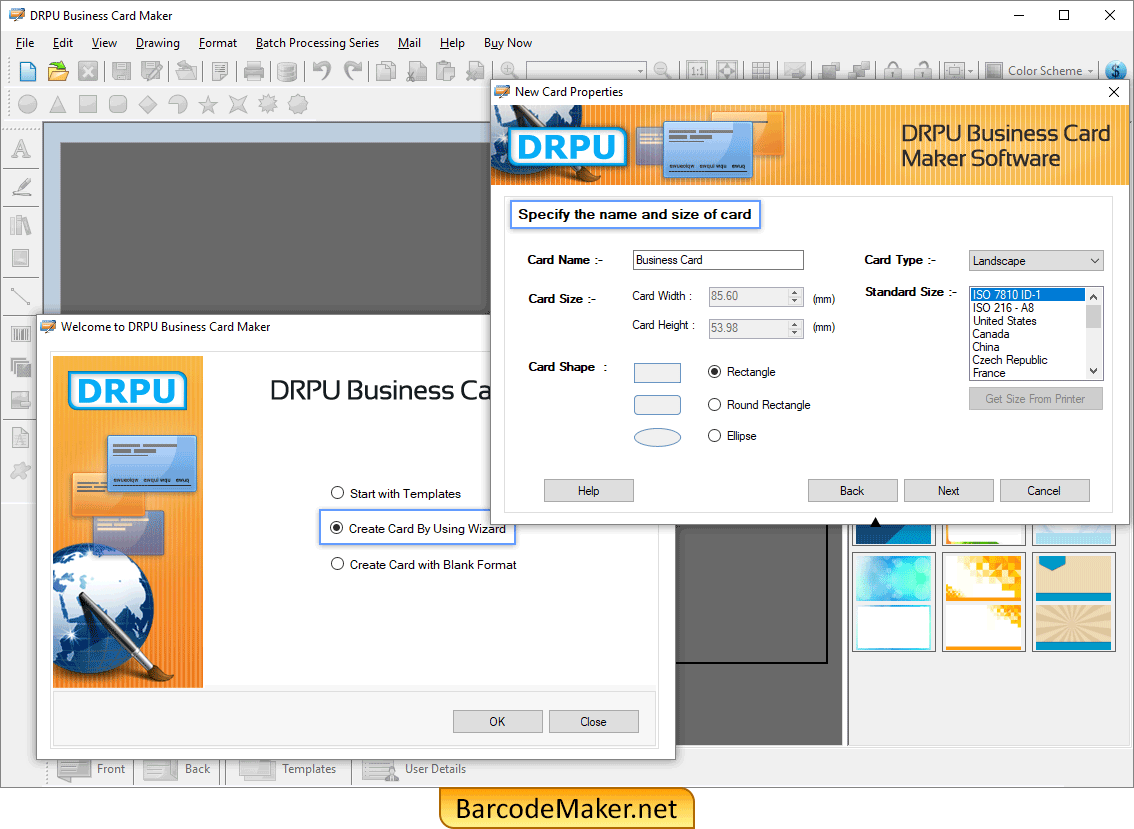 Create Card By Using Wizard