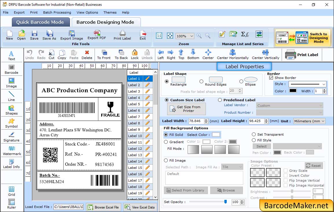 Label Properties Label Properties