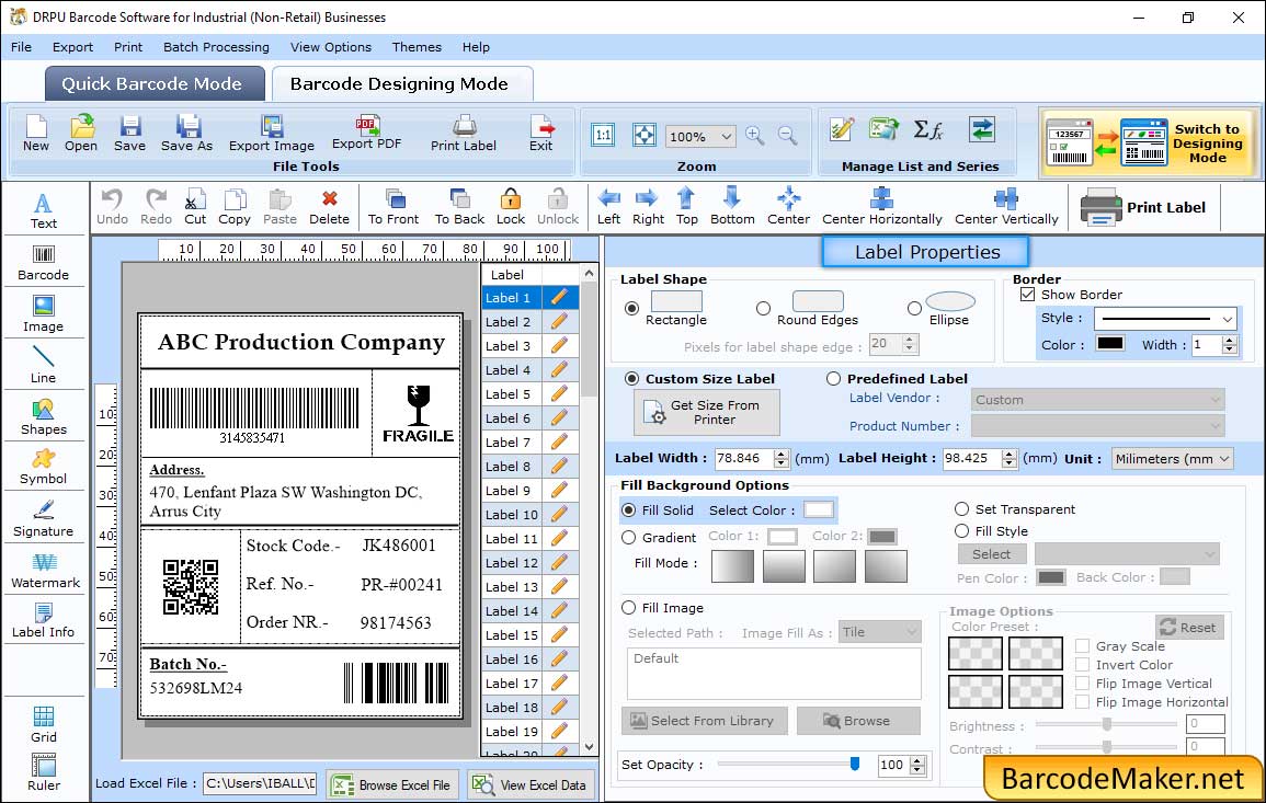 Label Properties