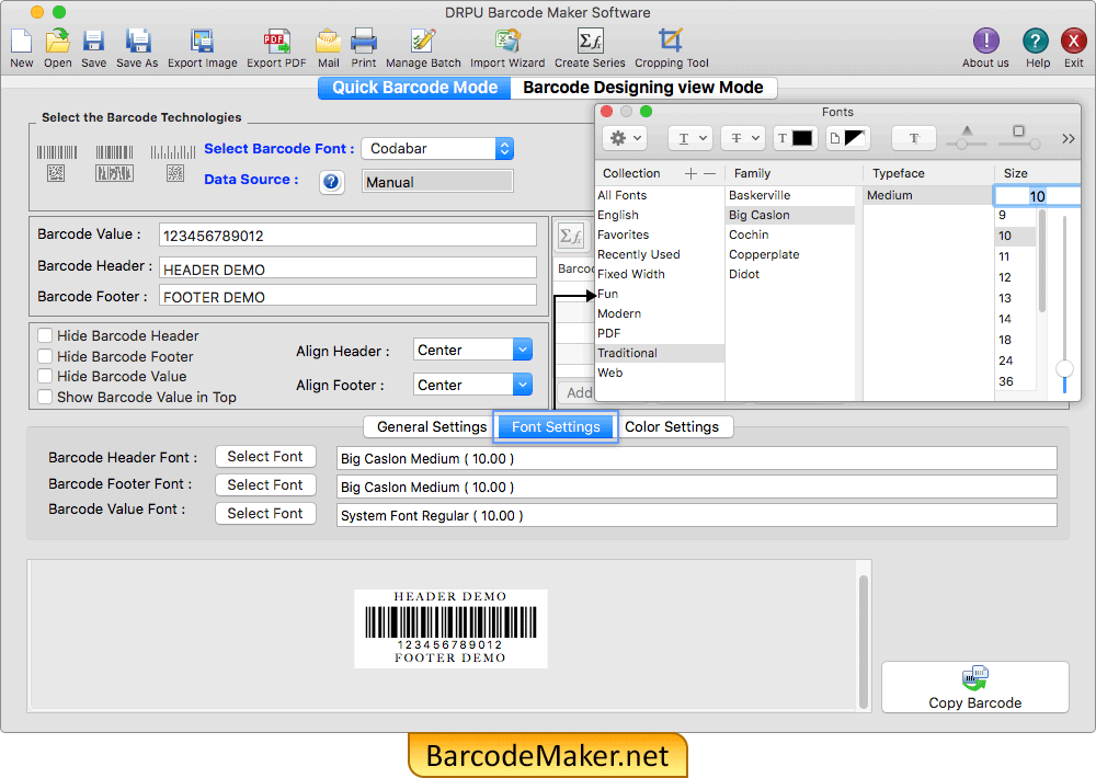 Mac Barcode maker Software