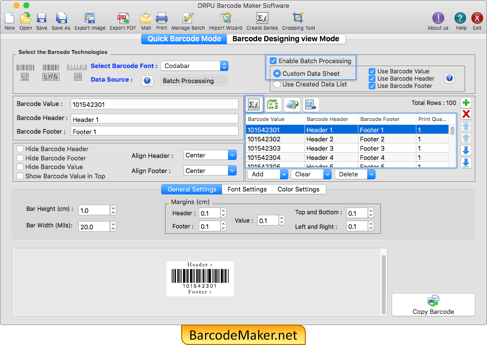 Barcode Maker Software - Mac