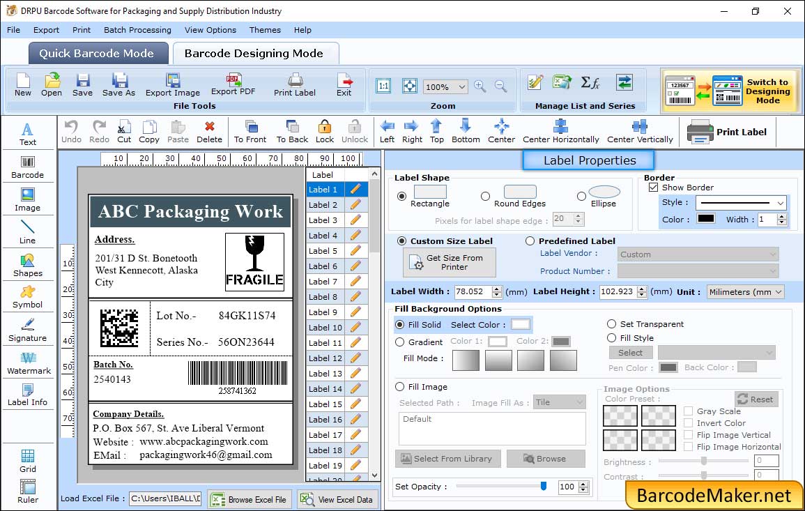 Label Properties Label Properties