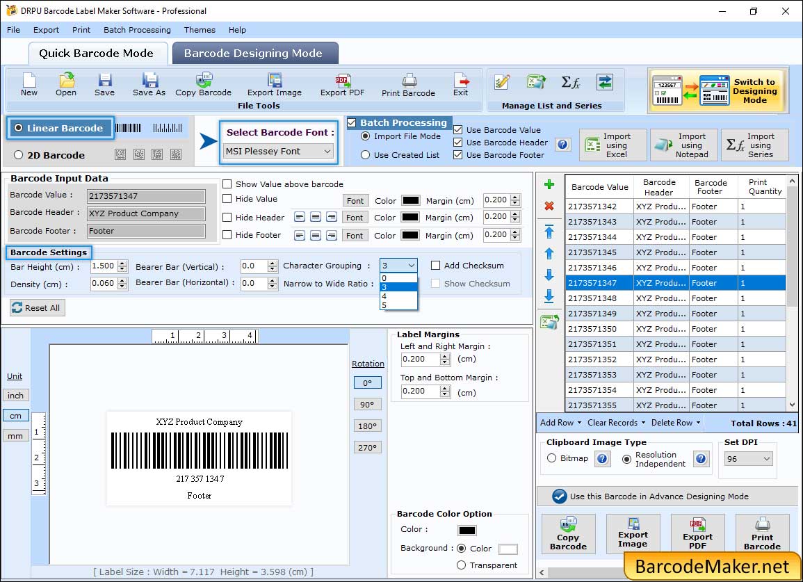 Quick Barcode Mode Barcode Maker Software - Professional