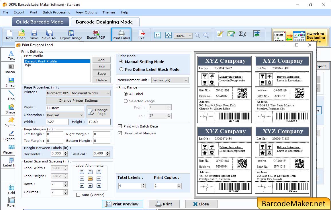 Barcode Software - Standard