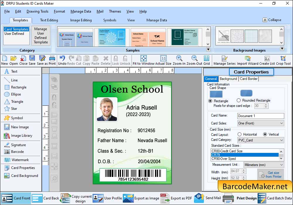 Designed student ID cards Designed student ID cards
