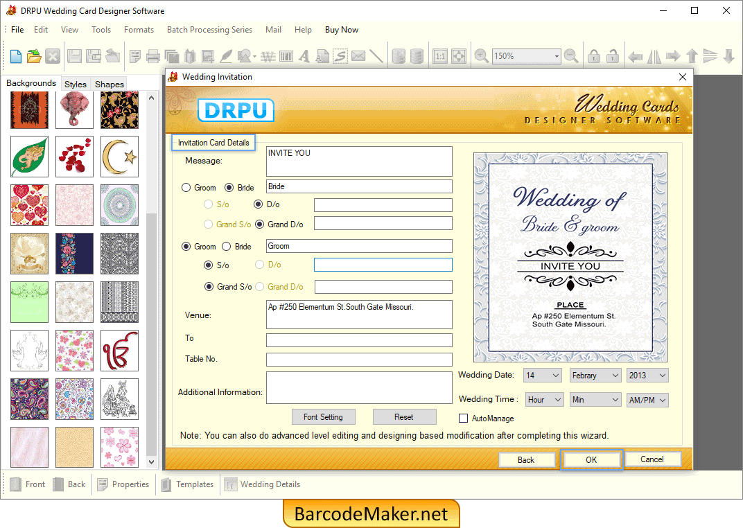 Invitation Card Details Invitation Details