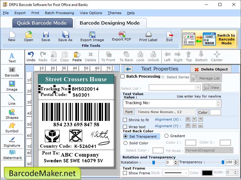 Screenshot of Medicine Barcode Generator