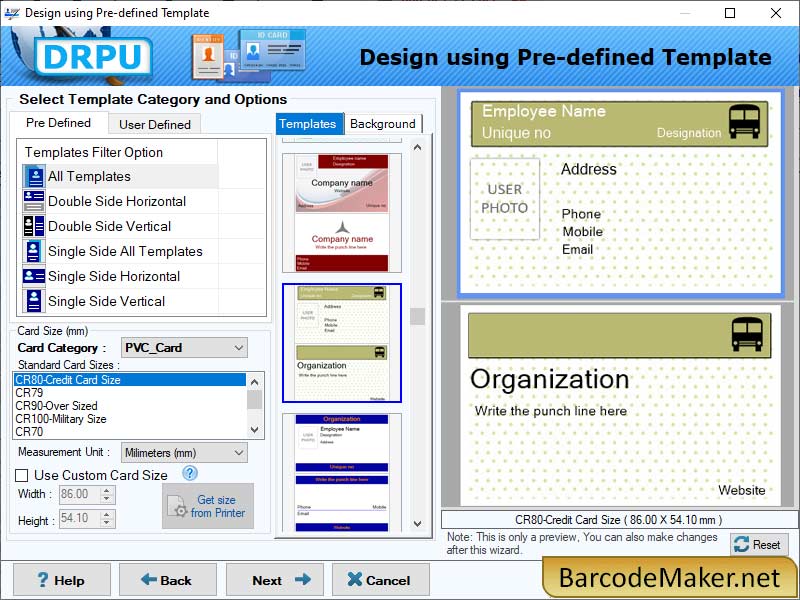 Screenshot of ID Card Maker Software