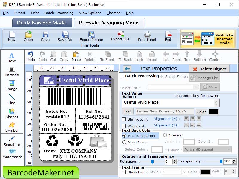 Windows 7 Label Generator for Industrial 9.9 full