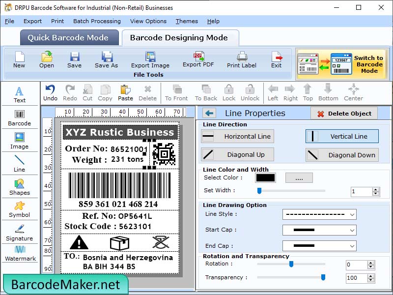 Screenshot of Barcode Maker for Industry