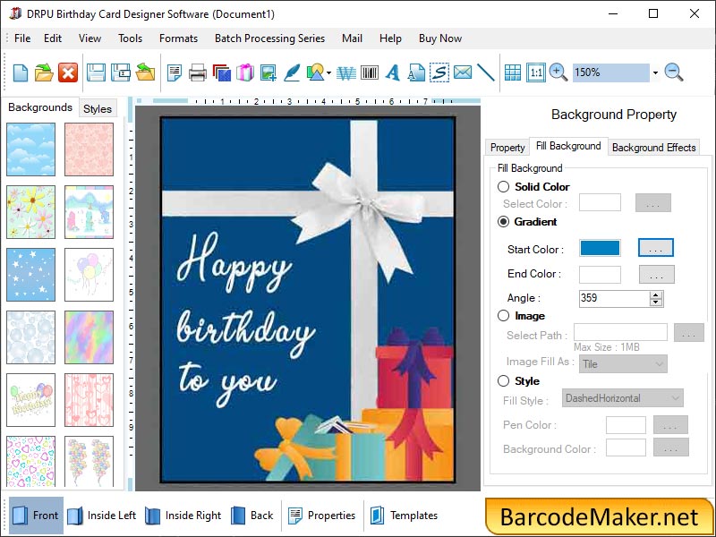 Screenshot of Birthday Cards Maker