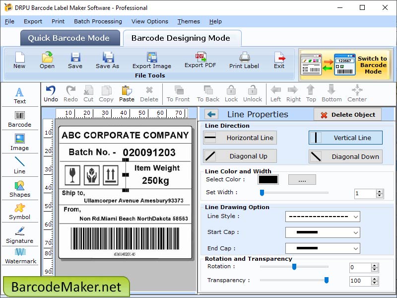 Screenshot of Barcode Creator for Professional