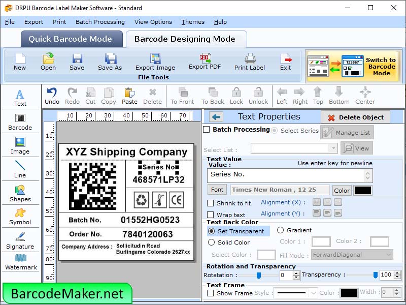 Standard Barcode Label Producer Windows 11 download